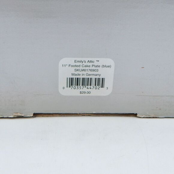 Gorham Emily's Attic Blue Hobnail Cake Plate Stand 11 Inch Scalloped Rim Box - Picture 8 of 8